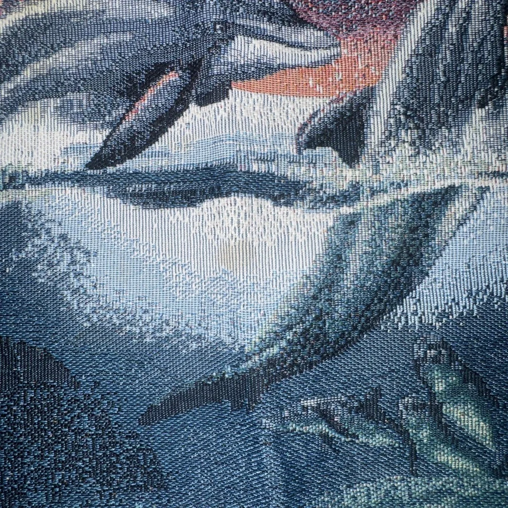 4 Ocean Water Sea Life Theme Tapestry Table Placemats 13‎ x 19 Dolphins Vtg